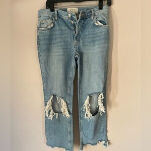 Free People Low rise distressed denim size 26